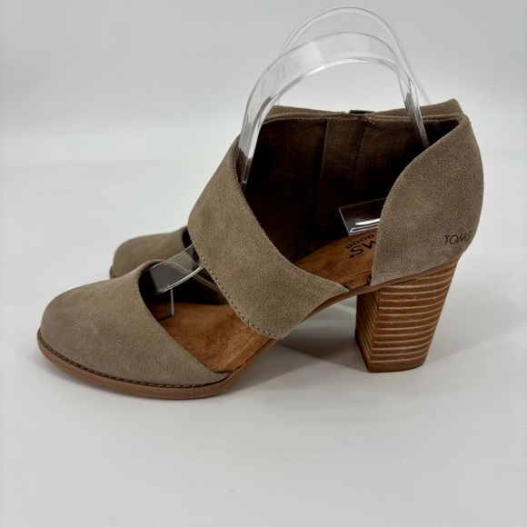 TOMS Milan Closed Toe Genuine Suede Stacked Heel Size 8 - Picture 6 of 13